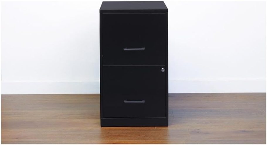 Pemberly Row 2 Drawers 24.5" Vertical Black Metal Filing Cabinet Lockable Pre-Assembled Stationary Letter Size for Home, Office - Image 2