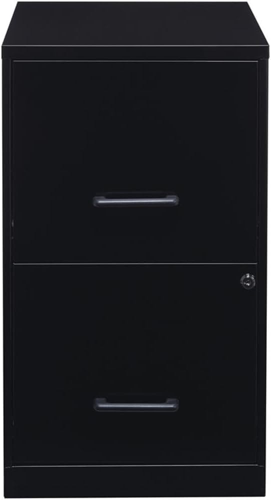 Pemberly Row 2 Drawers 24.5" Vertical Black Metal Filing Cabinet Lockable Pre-Assembled Stationary Letter Size for Home, Office - Image 4